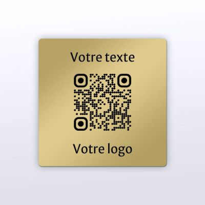 Sticker carré aspect laiton - Autocollant QR code