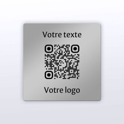 Sticker carré aspect inox - Autocollant QR code