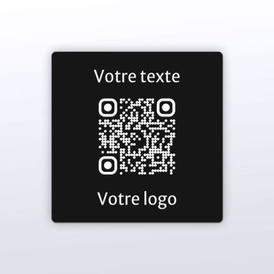 Sticker carré noir gravure blanche - Autocollant QR code