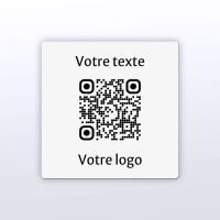 Sticker carré blanc gravure noire - Autocollant QR code