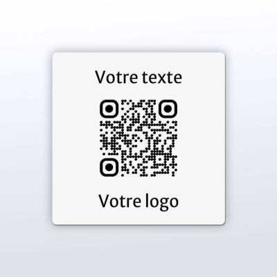 Sticker carré blanc gravure noire- Autocollant QR code