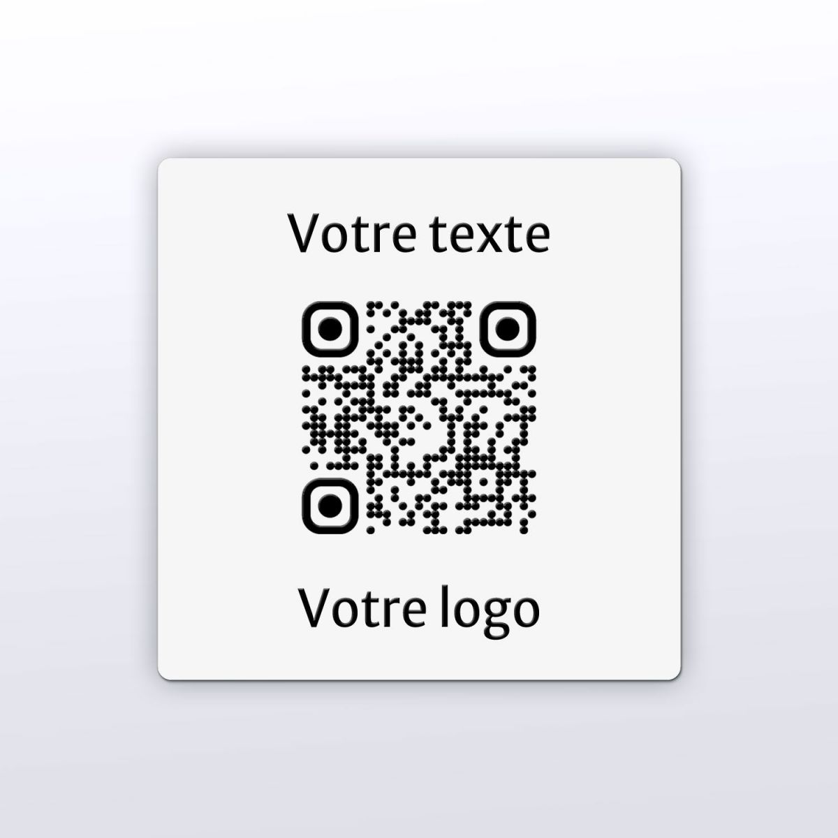 Sticker carré blanc gravure noire- Autocollant QR code