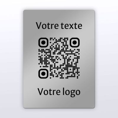 Sticker rectangle aspect inox - Autocollant QR code