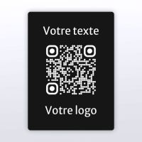 Sticker rectangle noir gravure blanche - Autocollant QR code