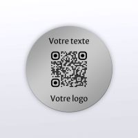 Sticker rond aspect inox - Autocollant QR code