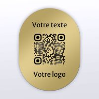 Sticker ovale aspect laiton - Autocollant QR code