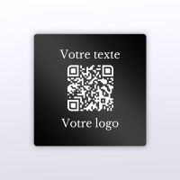 Plaque carré plexi noir - plaque qr code plexiglass