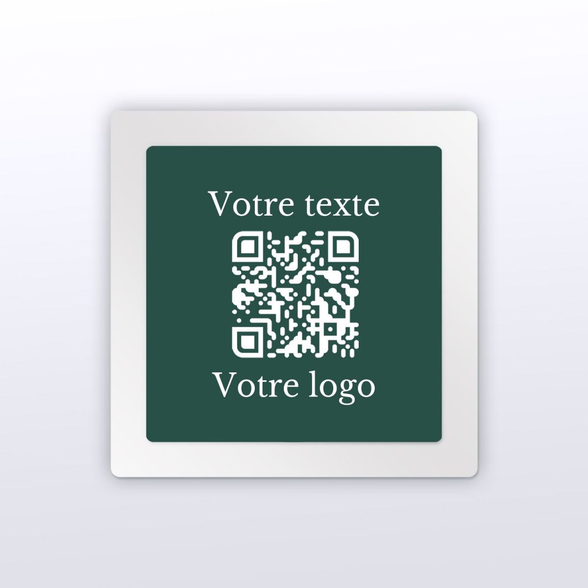 Plaque carré plexi blanc + couleur - plaque qr code plexiglass