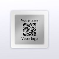 Plaque carré plexi blanc + inox - plaque qr code plexiglass