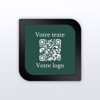 Plaque carré arrondi plexi noir + couleur - plaque qr code plexiglass