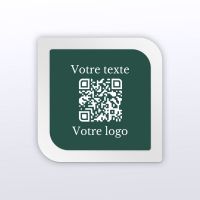 Plaque carré arrondi plexi blanc + couleur - plaque qr code plexiglass