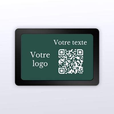 Plaque rectangle plexi noir + couleur - plaque qr code plexiglass