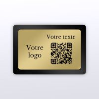 Plaque rectangle plexi noir + laiton - plaque qr code plexiglass