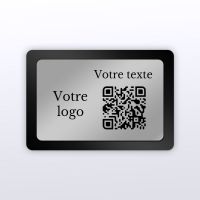 Plaque rectangle plexi noir + inox - plaque qr code plexiglass