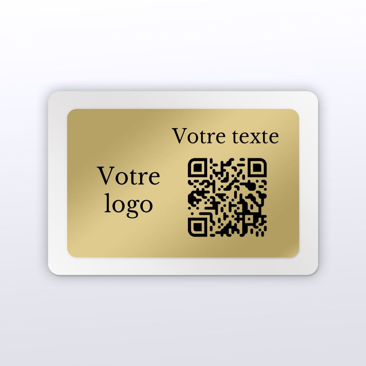 Plaque rectangle plexi blanc + laiton - plaque qr code plexiglass