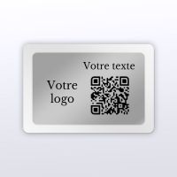 Plaque rectangle plexi blanc + inox - plaque qr code plexiglass