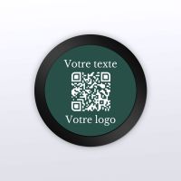 Plaque rond plexi noir + couleur - plaque qr code plexiglass