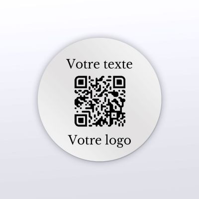 Plaque rond plexi blanc - plaque qr code plexiglass