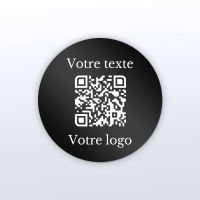 Plaque rond plexi noir - plaque qr code plexiglass