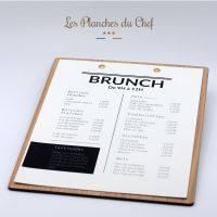 Planche et porte-menu en bois pour les restaurants, hôtels, et cafés