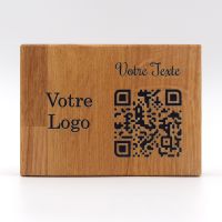 Totem horizontal en bois - Qr code bois