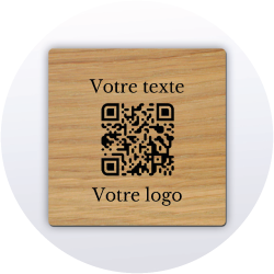 Plaque qr code carrée en bois 